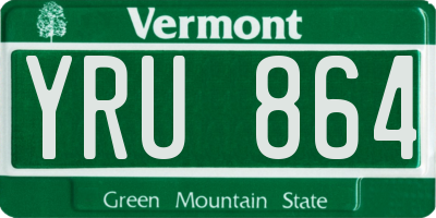 VT license plate YRU864