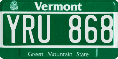 VT license plate YRU868