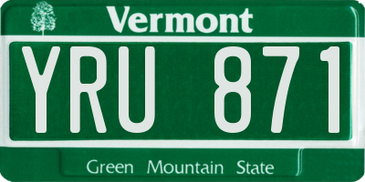 VT license plate YRU871