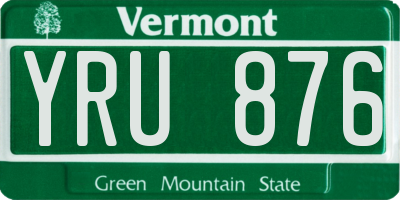 VT license plate YRU876