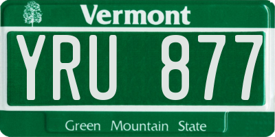VT license plate YRU877