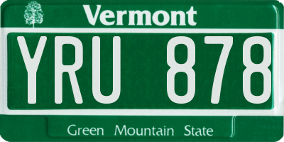 VT license plate YRU878