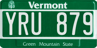 VT license plate YRU879