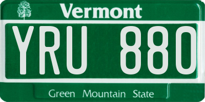 VT license plate YRU880