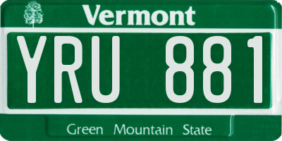 VT license plate YRU881