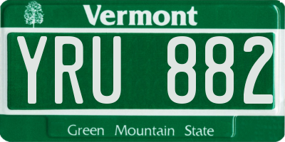 VT license plate YRU882