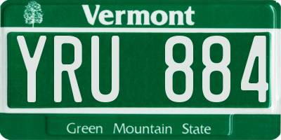 VT license plate YRU884