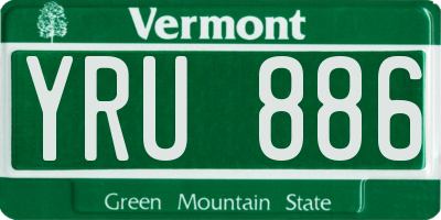 VT license plate YRU886