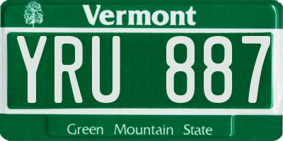 VT license plate YRU887