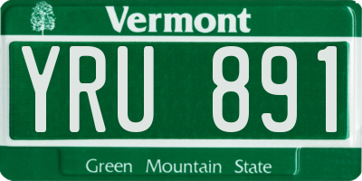 VT license plate YRU891