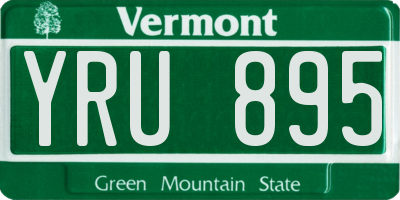 VT license plate YRU895