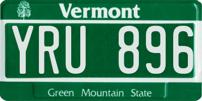 VT license plate YRU896
