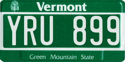 VT license plate YRU899