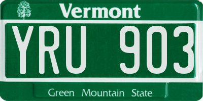 VT license plate YRU903