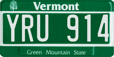 VT license plate YRU914