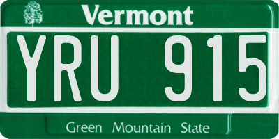 VT license plate YRU915