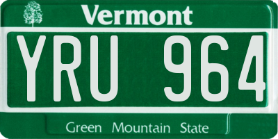 VT license plate YRU964