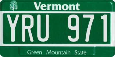 VT license plate YRU971