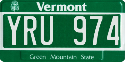 VT license plate YRU974