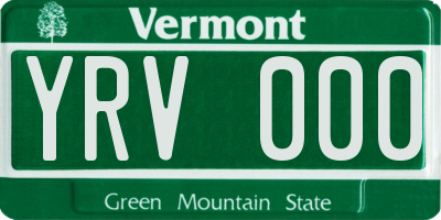 VT license plate YRV000