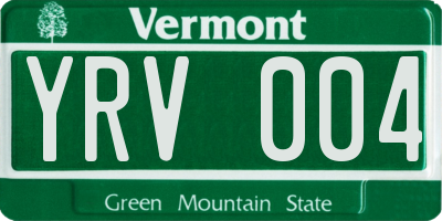 VT license plate YRV004