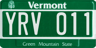 VT license plate YRV011