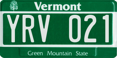 VT license plate YRV021
