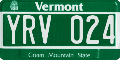 VT license plate YRV024