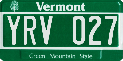 VT license plate YRV027