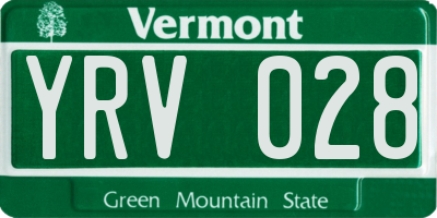 VT license plate YRV028