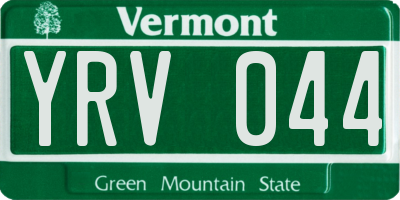 VT license plate YRV044