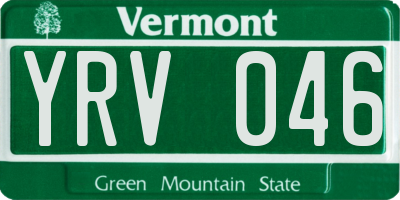 VT license plate YRV046