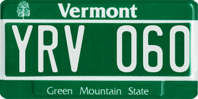 VT license plate YRV060