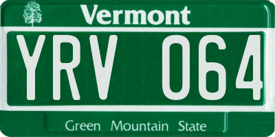 VT license plate YRV064