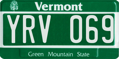 VT license plate YRV069