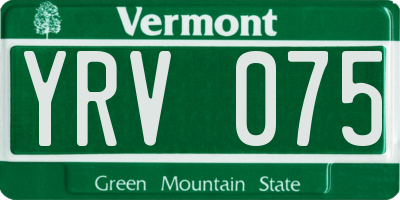 VT license plate YRV075