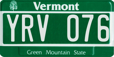 VT license plate YRV076