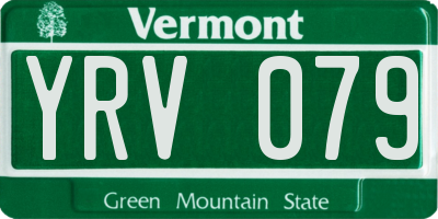 VT license plate YRV079