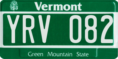 VT license plate YRV082