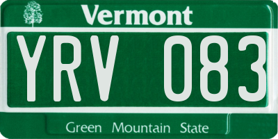 VT license plate YRV083
