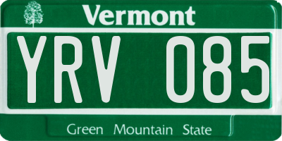 VT license plate YRV085