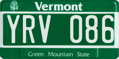 VT license plate YRV086