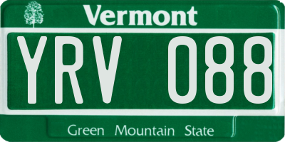 VT license plate YRV088