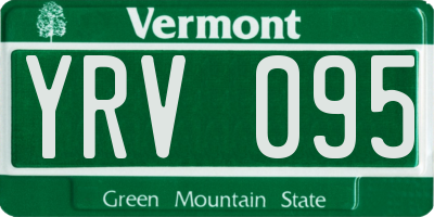 VT license plate YRV095