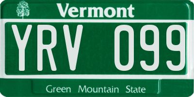VT license plate YRV099