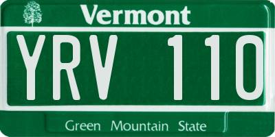 VT license plate YRV110