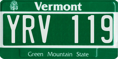 VT license plate YRV119