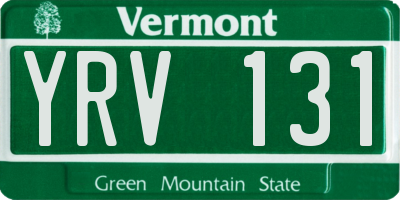 VT license plate YRV131