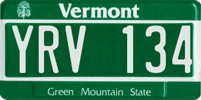 VT license plate YRV134