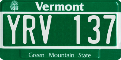 VT license plate YRV137